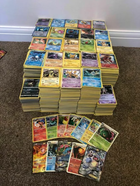 500 pokemon card lot Holo Cards Bundle / - Commons, Uncommons, Rares Pokemon Card Lots - collectibles