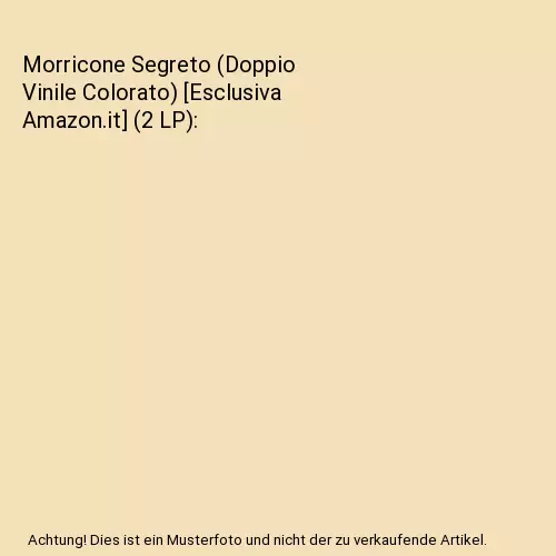 Morricone Segreto (Doppio Vinile Colorato) [Esclusiva Amazon.it] (2 LP), Ennio M