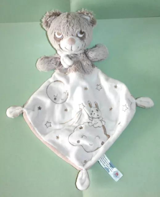 Nicotoy Simba Toys  Doudou Ours Plat Blanc Beige Marron Chine Nuage Etoile Kom9