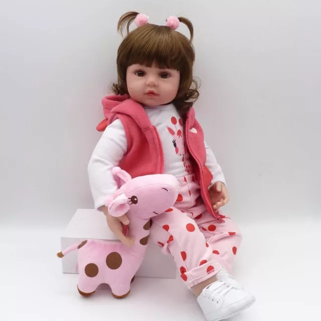 19inch 48cm Reborn Doll Soft Silicone Cloth Body Newborn Toddler Toy Lifelike