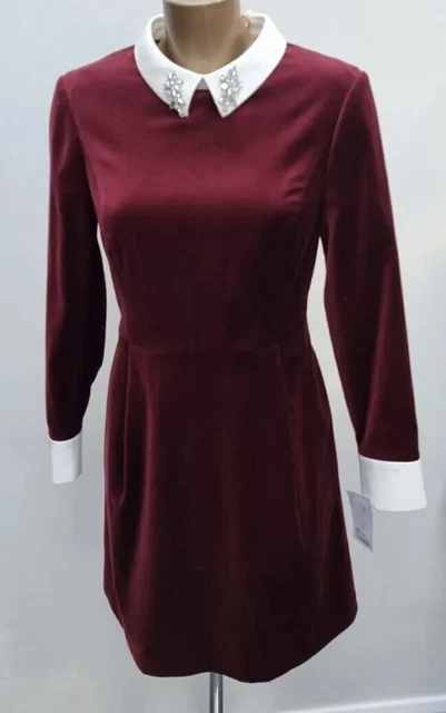 Ted baker burgundy best sale velvet dress