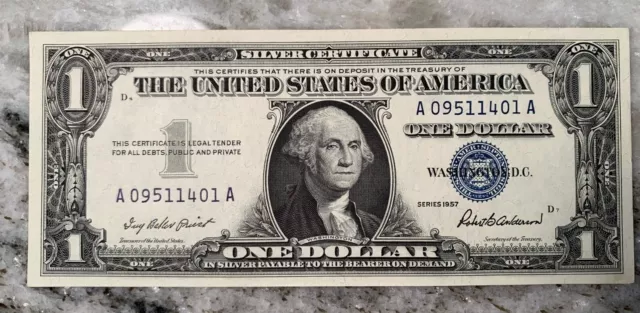 1 - 1957 Series $1 Silver Certificate Very Nice Crisp Condition