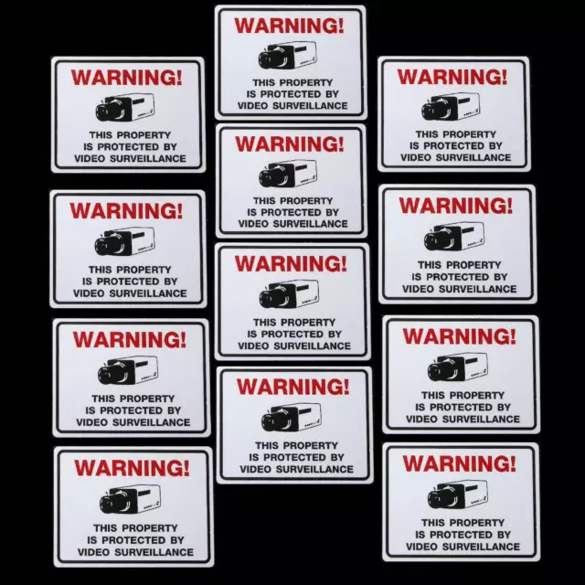 Lot Of Waterproof Security Cctv Camera Warning Stickers