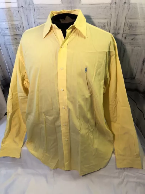 RALPH LAUREN Blake Mens 100% 2 Ply Cotton Yellow Shirt Lrg NWTO!!!!!!