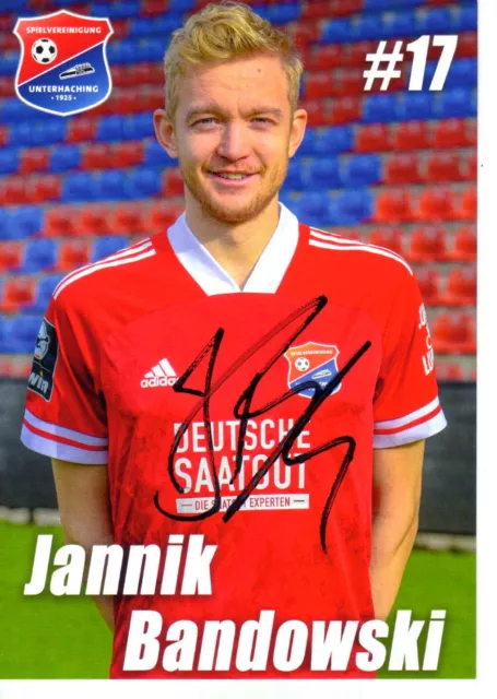 Jannik Bandowski SpVgg. Unterhaching 2020-2021 Autogrammkarte handsigniert