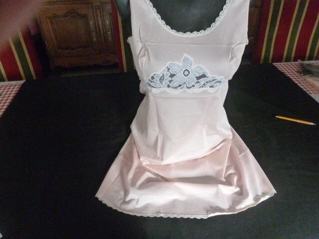 Combinaison Vintage Fond De Robe Dentelle - Blanc Cassé, Taille 46 (T46)