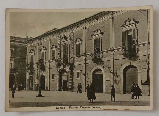LUCERA ( FOGGIA) Palazzo Vescovile  ( Esterno) Vg 1955 f.g. Animata e Bella