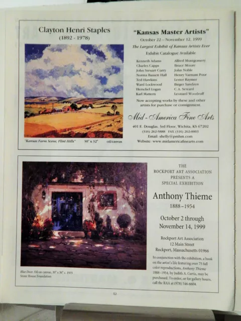 Clayton Henri Staples / Anthony Thieme Art Pieces   Orig Vtg 1999 Advertisement,