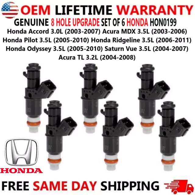 X6 Fuel Injectors OEM Keihin for 1999-2001 HONDA ODYSSEY 3.5L V6 