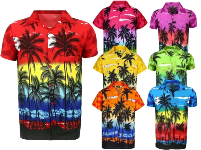 Hawaiian Shirt Aloha Tropical Palm Tree Summer Beach Fancy Party Stag Xs - Xxl