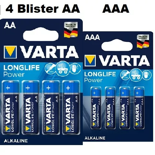 Varta longlife Power AA AAA Mignon Micro Batterien Karton LR6 LR3 4er Blister