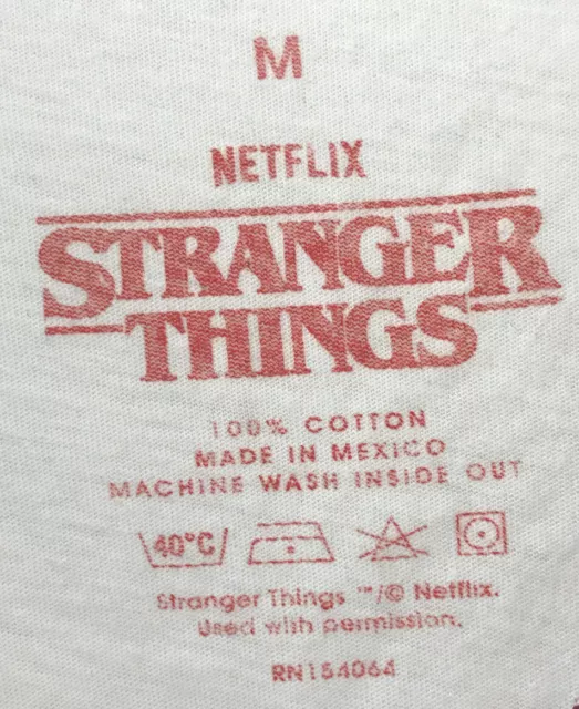 Netflix Stranger Things Friends Dont Lie White Maroon Ringer T Shirt M 38” 2