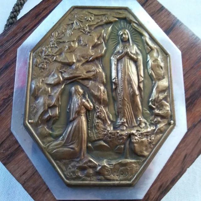 WALL HANGING DELPH Our Lady Of Lourdes & Bernadette Miracle At The ...