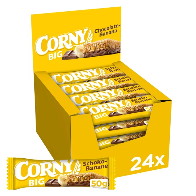 Barretta di cereali Corny BIG cioccolato banana banana 24x 50g NUOVO MHD 01/24