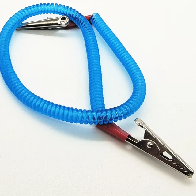 5 Pcs Plastic Napkin Holder Dental Patient Bib Alligator Clips Chains Blue Color