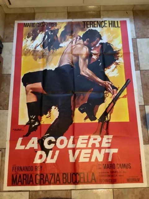 Affiche cinéma-120x160 »LA COLÈRE DU VENT »1970-Terence HILL-BUCCELLA - CAMUS-