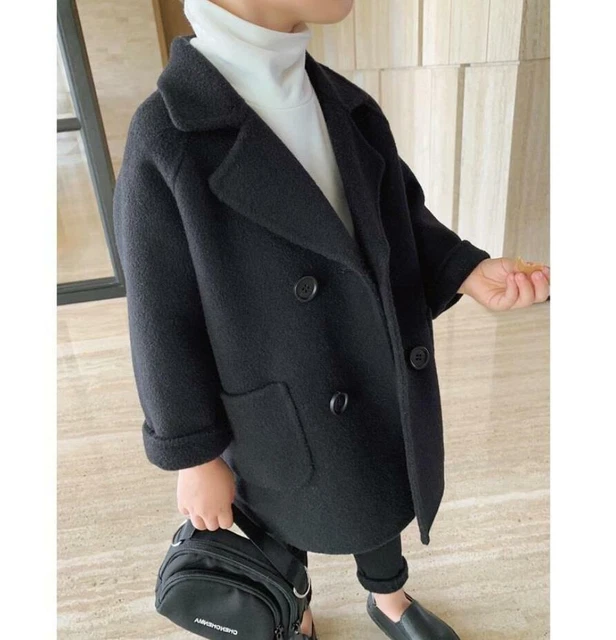 Cappotto a scacchi Cappotto Parka Doppio Petto Bambino Bambini Trench Nuovo