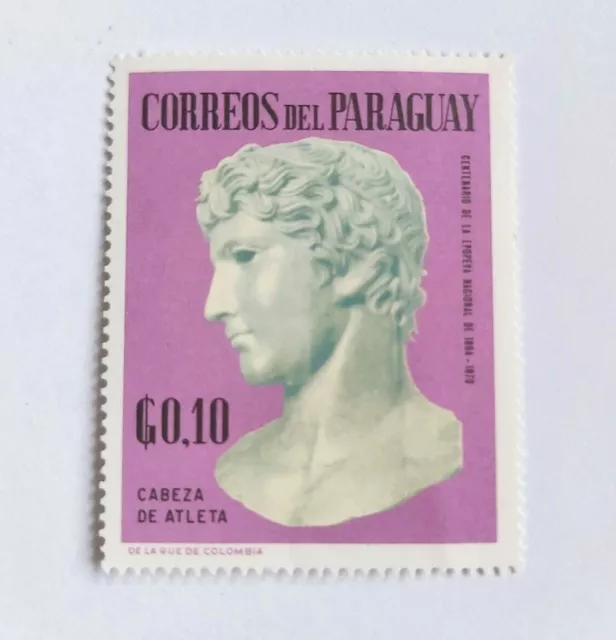1967 Paraguay Culture Sculpture Cabeza de Atleta Stamp
