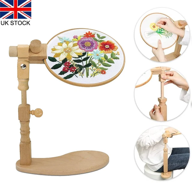 ADJUSTABLE EMBROIDERY HOOP Stand-360?? Rotated Cross Stitch Stand Lap ...