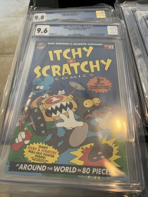 ITCHY & SCRATCHY #1 Simpsons Bart Homer Bongo comics 1993 NM+ 9.6 CGC.  HI GRADE
