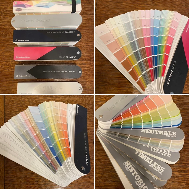 LOT OF 6 Sherwin Williams Benjamin Moore Dunn Edwards Paint Color Fan