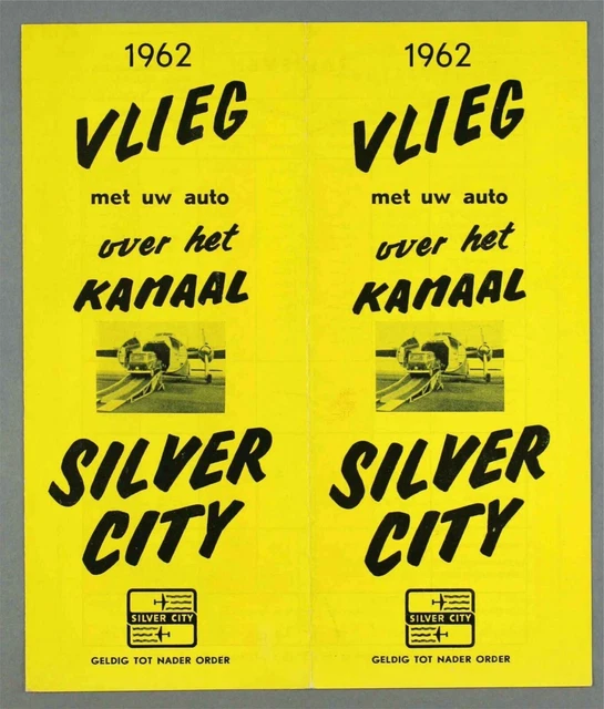 SILVER CITY AIRWAYS Airline Timetable 1962 Route Map & Information 120
