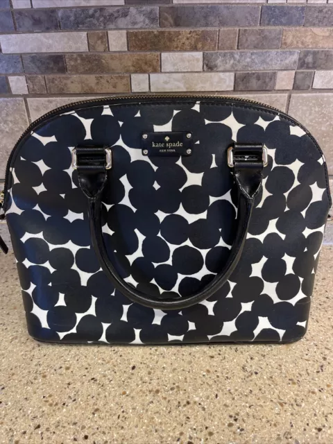 Kate Spade Black And White Spotted Handbag.