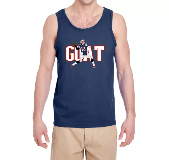 New England Patriots Tom Brady Goat Logo Tank Top