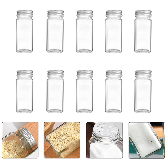 10 por ciento botellas agitadoras botellas de almacenamiento de especias vasos de especias transparentes con