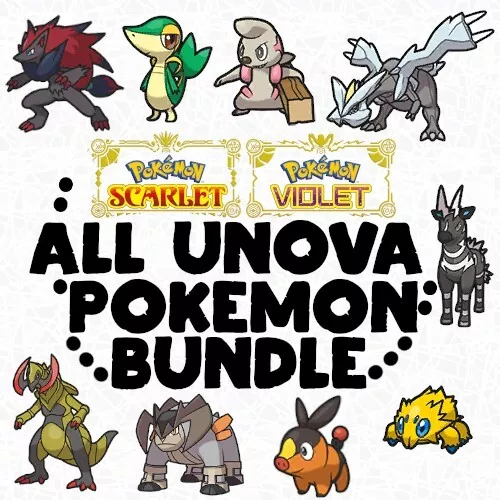 Tout Unova 86 non-Shiny Pokemon Pack Neuf Gen 5 Mons Pokedex Écarlate Violet Sv