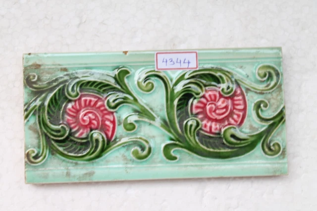 Japan antique art nouveau vintage majolica border tile c1900 NH4344 5