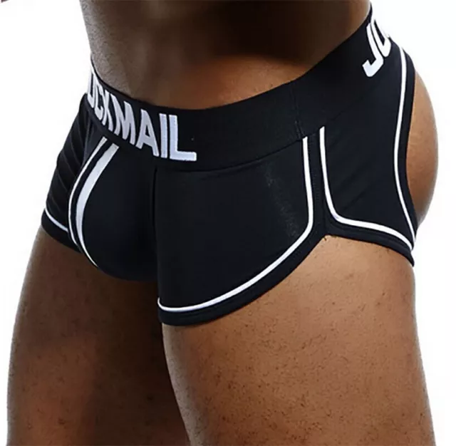 JOCKMAIL Sexy Mens Underwear Boxer shorts Open Back Gay Jock Strap Panties