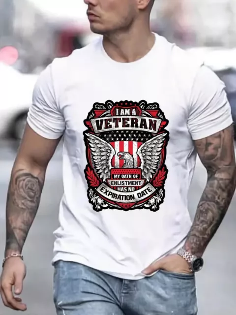 I am a Veteran my oath of enlistment has no expiration date -Men's White T-shirt