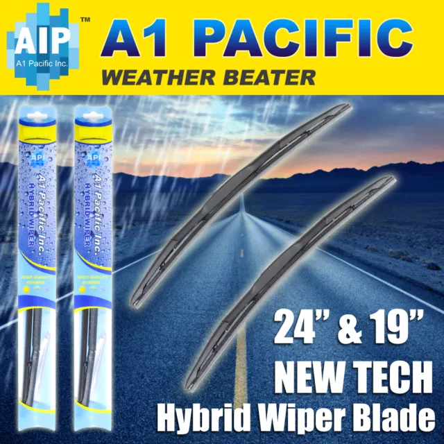 Hybrid Windshield Wiper Blades Bracketless J-HOOK OEM QUALITY 24" & 19"