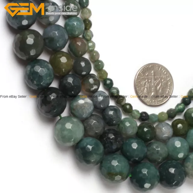 Natural Genuine Gemstone Jewelry Making Beads Wholesale 15" Round Faceted Stone