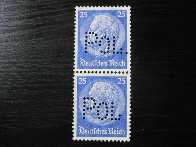 THIRD REICH Mi. #522 scarce used POL Police perfin stamp pair!