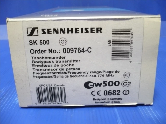 Brand new Sennheiser SK-500 G2 "C" wireless receiver, 740-776 MHz