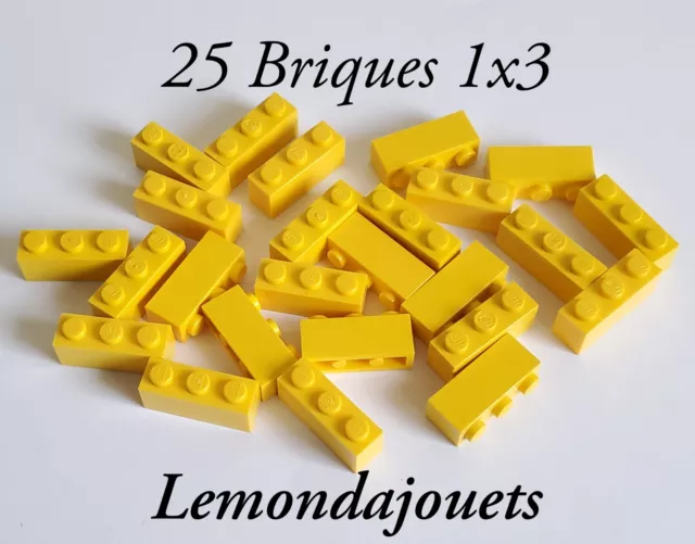 Lot de 25 x Pièces Lego 3622 Brick 1x3 Jaune Yellow Brique 3x1