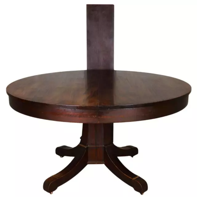 Antique Mahogany Round Dining Table – 54” Single Leaf #22000