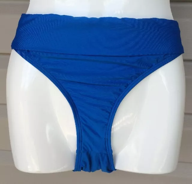 Splendid Sunblock Banded Hipster Bikini Swim Pant Bottoms Blue Large $58