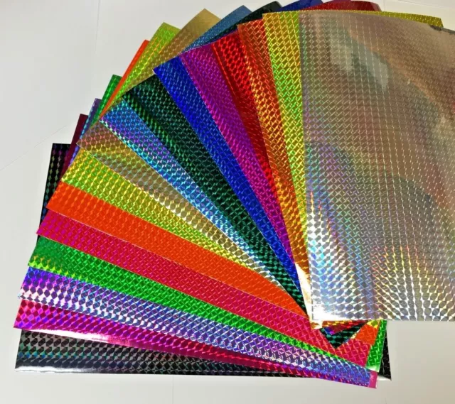 Holographic Prism Sign Vinyl, Sheets, Choose Color and Size. Mosaic Holo Pattern