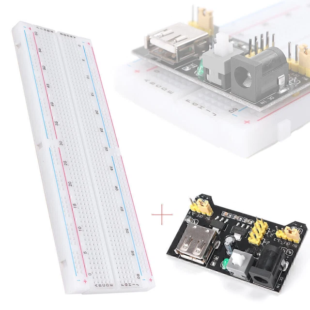 MB-102 Solderless Breadboard Protoboard 830 Tie Points 2 buses Test Circuit b