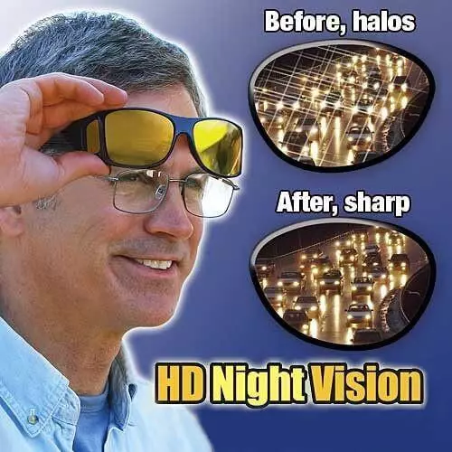 2 Pair Set Night Driving and Day Driving Wraparound Sun glass As seen On TV