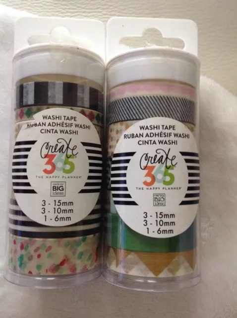 Me & My Big Ideas The Happy Planner Washi Tape, Total of 14 pieces ( in 2 rolls)