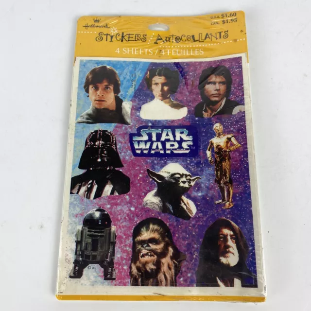 Vintage 1995 Hallmark - Star Wars: Stickers 4 Sheets - NOS New Old Stock