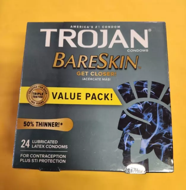 BareSkin 24 Lubricated Latex Condoms Value Pack  50% Thinner Exp 2028-04-01 & UP
