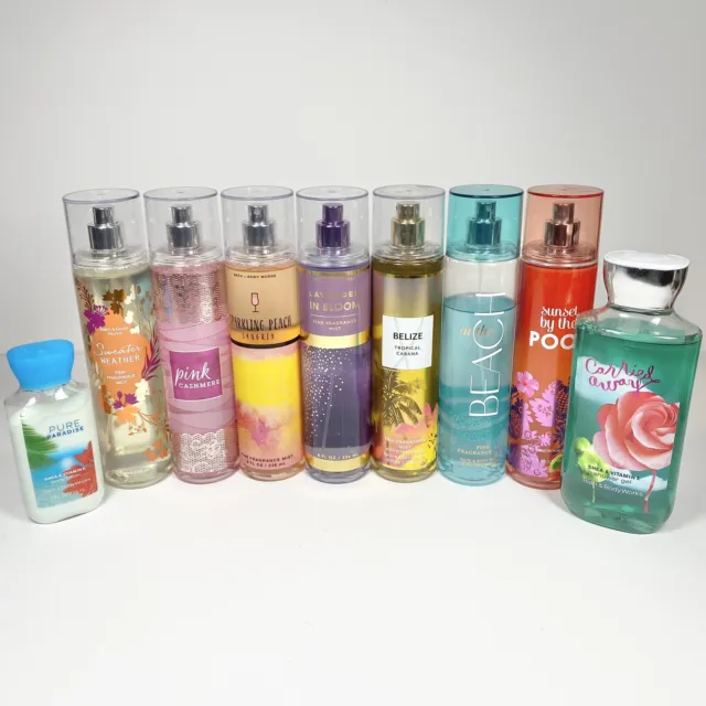BATH & BODY WORKS Mixed Fragrance Mist Cream & Gel Lot of 9 Some New/Used