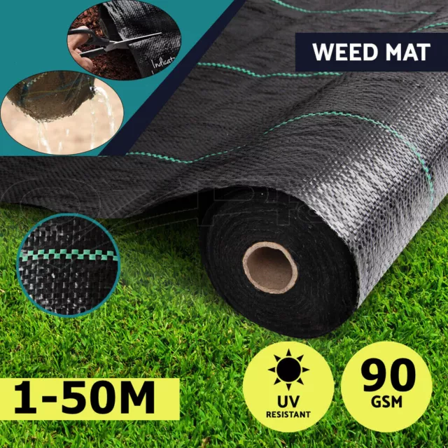 50M Wide Ground Heavy Duty Weed Control Fabric Ground Cover Membrane Master