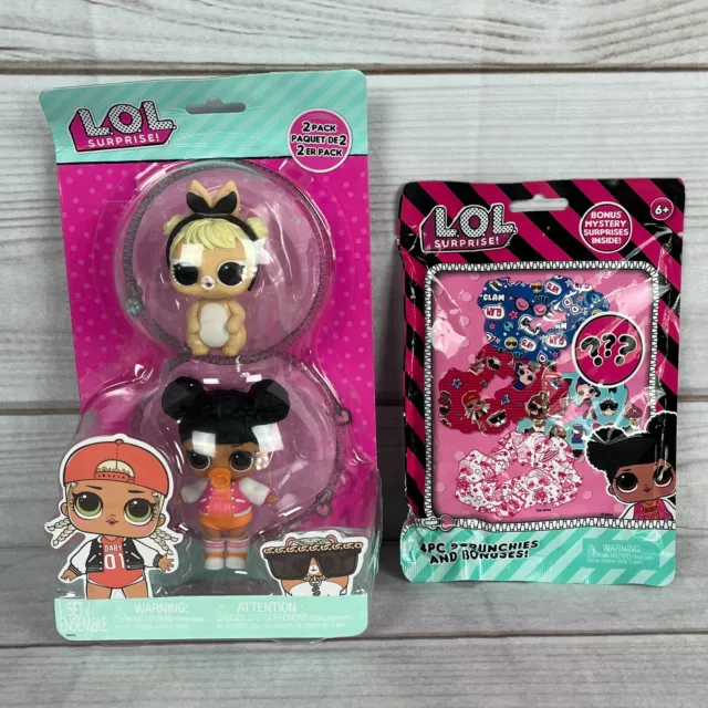 NEW LOL Surprise! 2 Pack LIL Hoops with Cottontail QT & Scrunchies Hair Ties