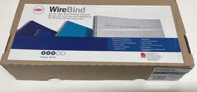 GBC WireBind Binding Wires, 5 mm, 35 Sheet Capacity, A4, Silver, Pack of 100